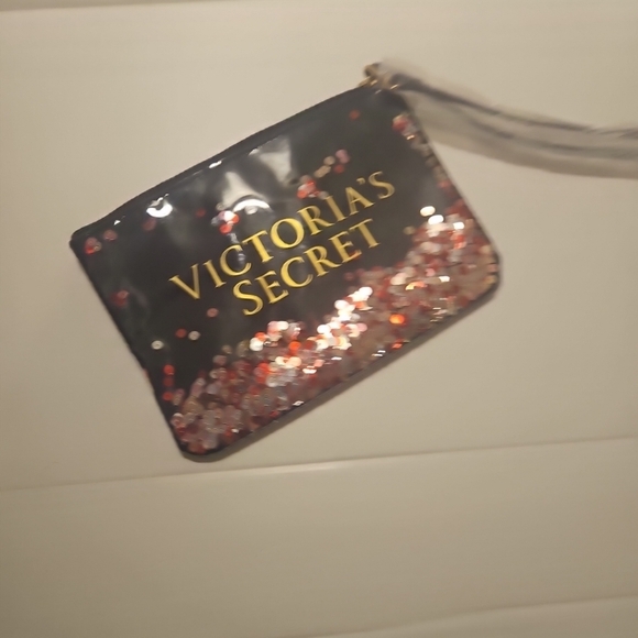 Victoria's Secret Black Clutch wristlet bag with sequins - Picture 5 of 6